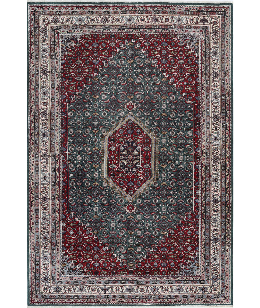 Ziegler 5'9'' X 8'6'' Hand-Knotted Wool Rug 5'9'' x 8'6'' (173 X 255) / Green / Ivory