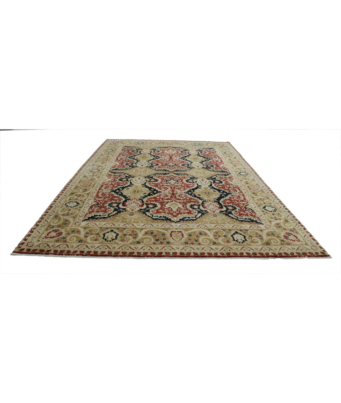 Ziegler 9'0'' X 12'2'' Hand-Knotted Wool Rug 9'0'' x 12'2'' (270 X 365) / Red / Tan