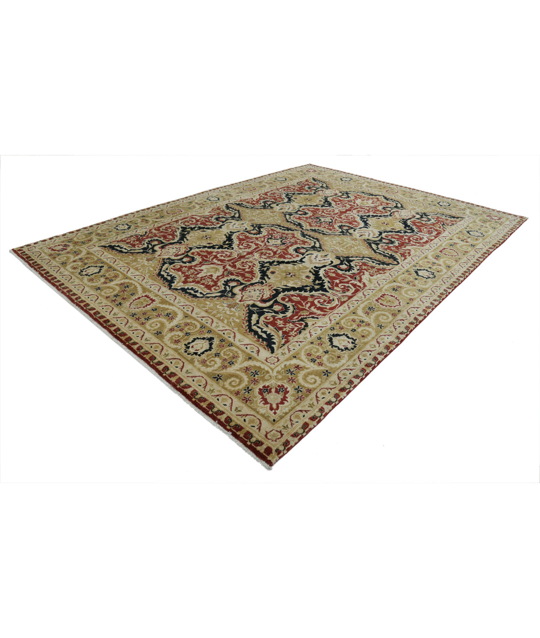 Ziegler 9'0'' X 12'2'' Hand-Knotted Wool Rug 9'0'' x 12'2'' (270 X 365) / Red / Tan