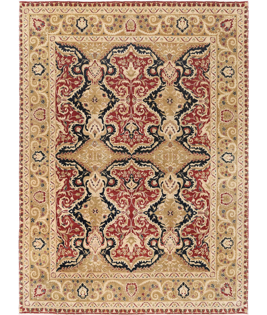 Ziegler 9'0'' X 12'2'' Hand-Knotted Wool Rug 9'0'' x 12'2'' (270 X 365) / Red / Tan