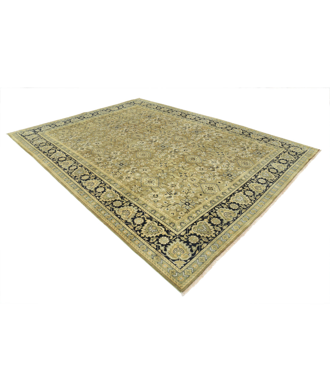 Ziegler 8'8'' X 11'7'' Hand-Knotted Wool Rug 8'8'' x 11'7'' (260 X 348) / Green / Blue