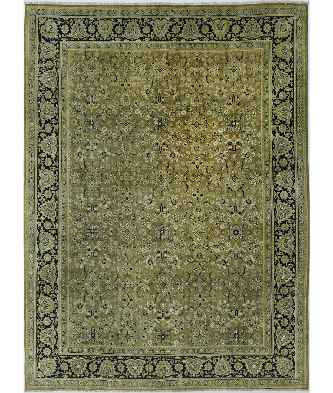 Ziegler 8'8'' X 11'7'' Hand-Knotted Wool Rug 8'8'' x 11'7'' (260 X 348) / Green / Blue