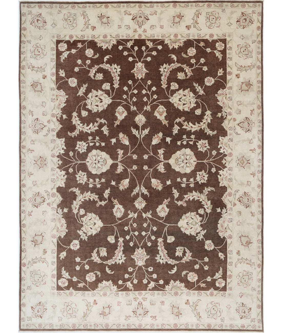 Ziegler 8'8'' X 11'1'' Hand-Knotted Wool Rug 8'8'' x 11'1'' (260 X 333) / Brown / Ivory