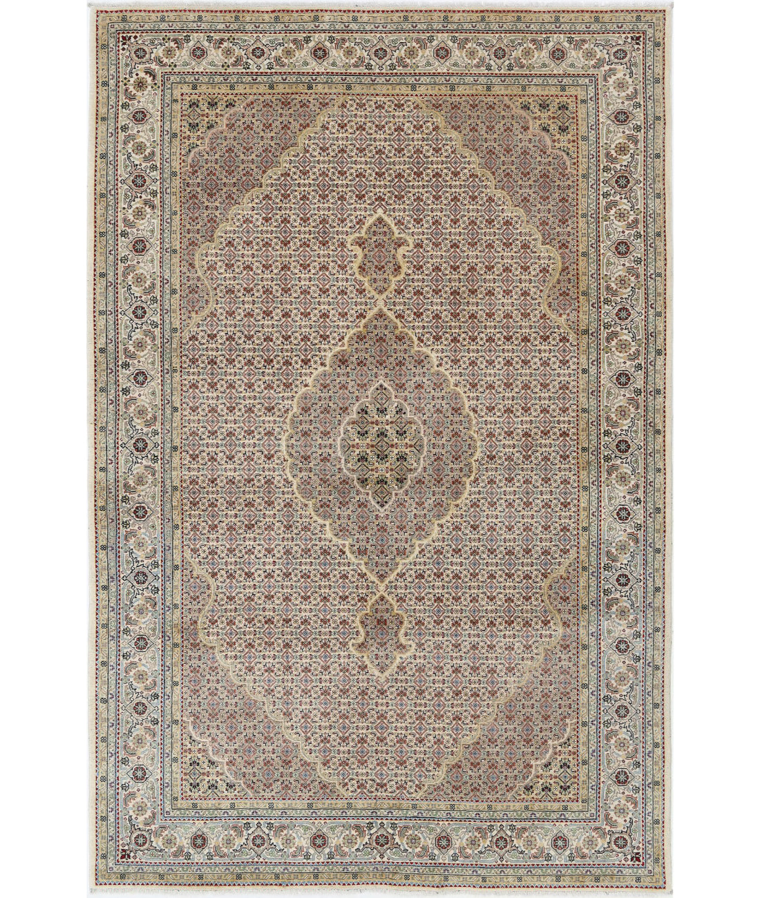 Ziegler 6'5'' X 9'9'' Hand-Knotted Wool Rug 6'5'' x 9'9'' (193 X 293) / Ivory / N/A