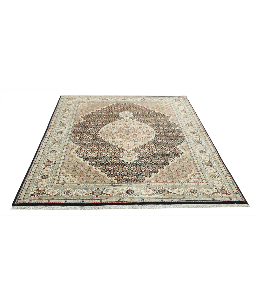 Ziegler 5'6'' X 8'0'' Hand-Knotted Wool Rug 5'6'' x 8'0'' (165 X 240) / Black / N/A