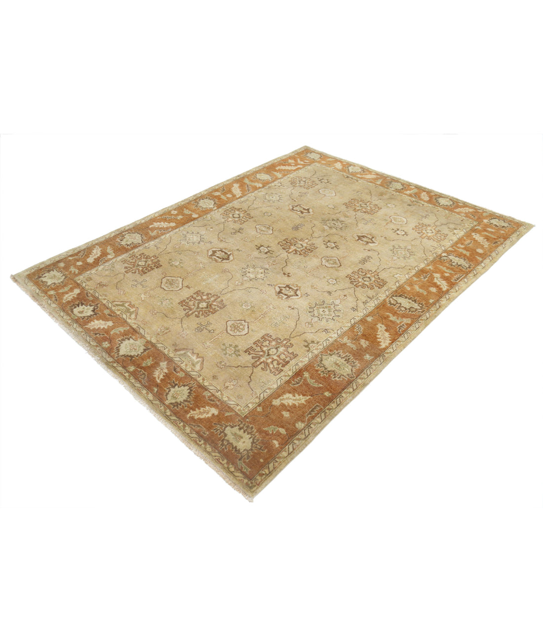 Ziegler 5'5'' X 7'5'' Hand-Knotted Wool Rug 5'5'' x 7'5'' (163 X 223) / Beige / Rust