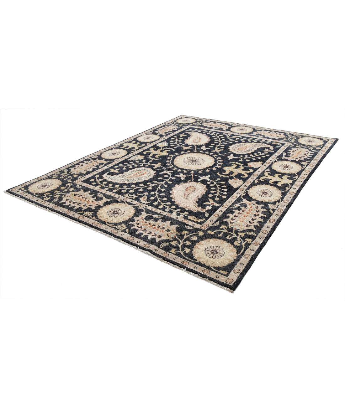 Ziegler 7'11'' X 10'3'' Hand-Knotted Wool Rug 7'11'' x 10'3'' (238 X 308) / Black / N/A