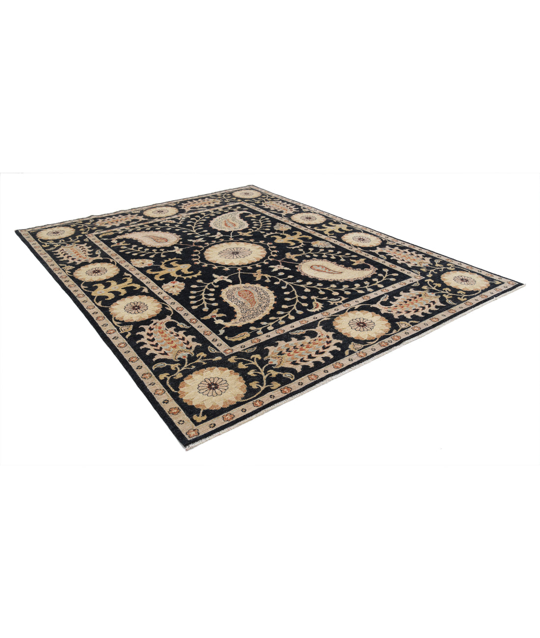 Ziegler 7'11'' X 10'3'' Hand-Knotted Wool Rug 7'11'' x 10'3'' (238 X 308) / Black / N/A