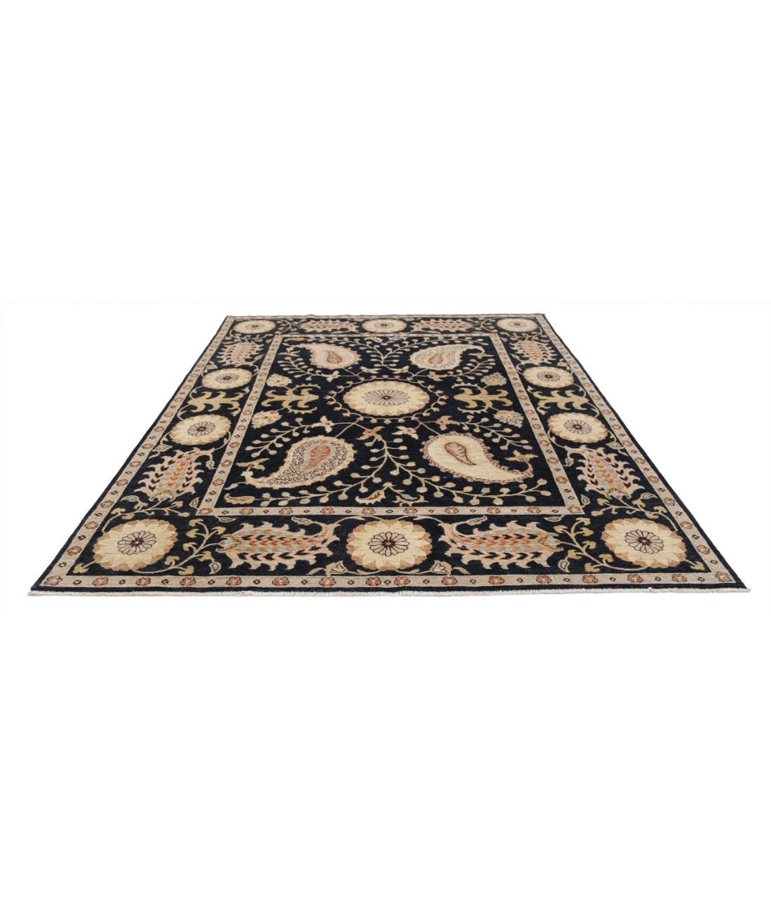 Ziegler 7'11'' X 10'3'' Hand-Knotted Wool Rug 7'11'' x 10'3'' (238 X 308) / Black / N/A