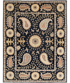 Ziegler 7'11'' X 10'3'' Hand-Knotted Wool Rug 7'11'' x 10'3'' (238 X 308) / Black / N/A