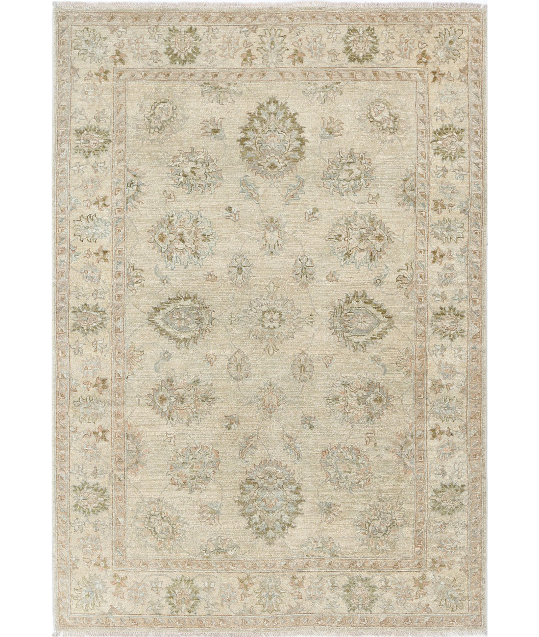 Ziegler 4'4'' X 6'4'' Hand-Knotted Wool Rug 4'4'' x 6'4'' (130 X 190) / Ivory / N/A