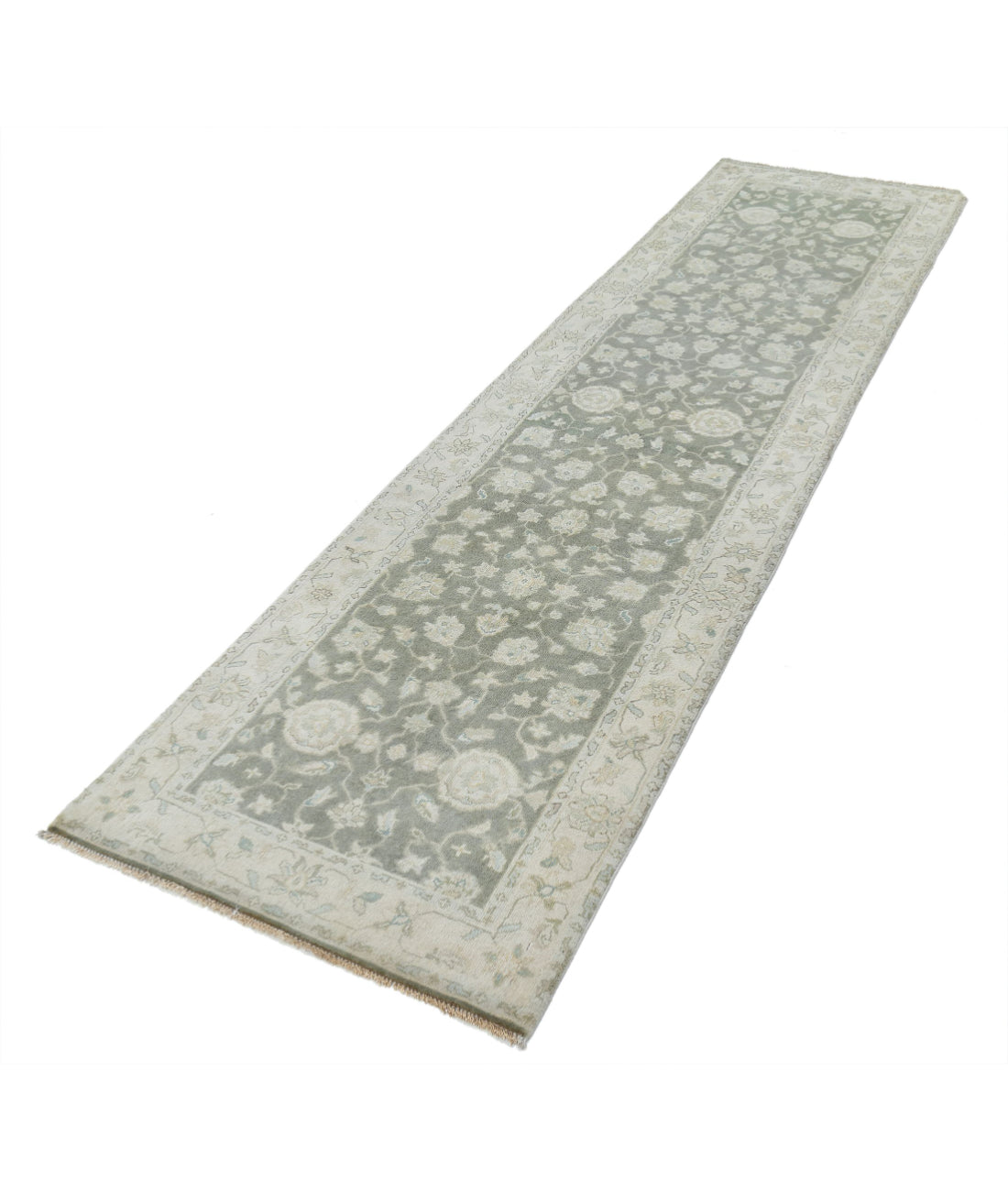 Ziegler 2'7'' X 9'11'' Hand-Knotted Wool Rug 2'7'' x 9'11'' (78 X 298) / Grey / Ivory