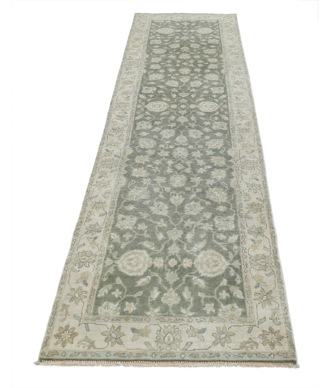 Ziegler 2'7'' X 9'11'' Hand-Knotted Wool Rug 2'7'' x 9'11'' (78 X 298) / Grey / Ivory