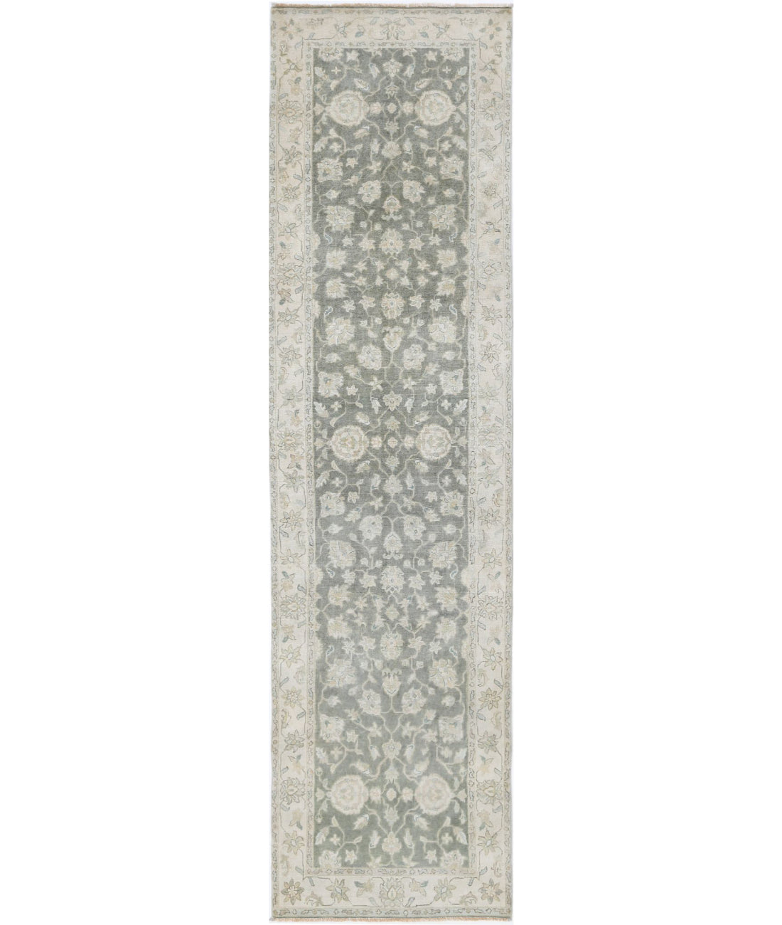 Ziegler 2'7'' X 9'11'' Hand-Knotted Wool Rug 2'7'' x 9'11'' (78 X 298) / Grey / Ivory