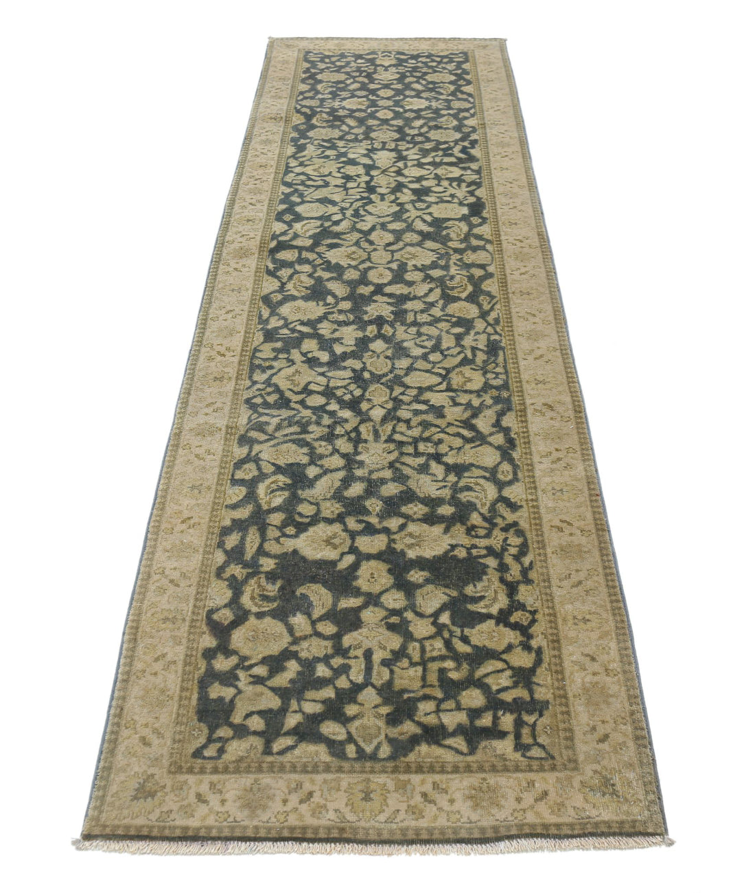 Ziegler 2'7'' X 9'7'' Hand-Knotted Wool Rug 2'7'' x 9'7'' (78 X 288) / Blue / Ivory