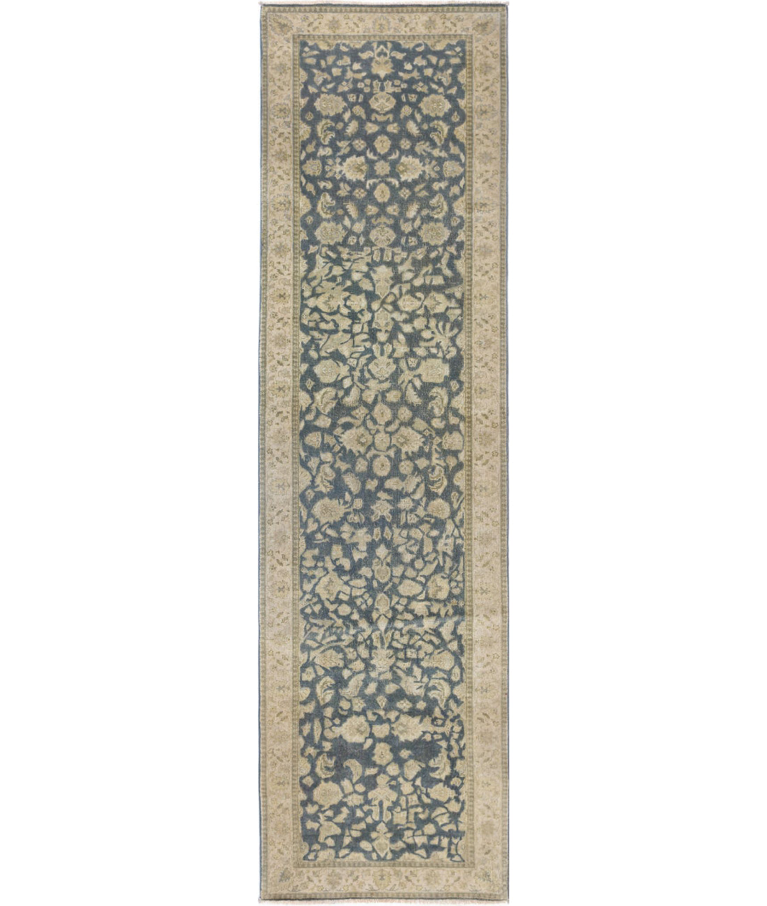 Ziegler 2'7'' X 9'7'' Hand-Knotted Wool Rug 2'7'' x 9'7'' (78 X 288) / Blue / Ivory