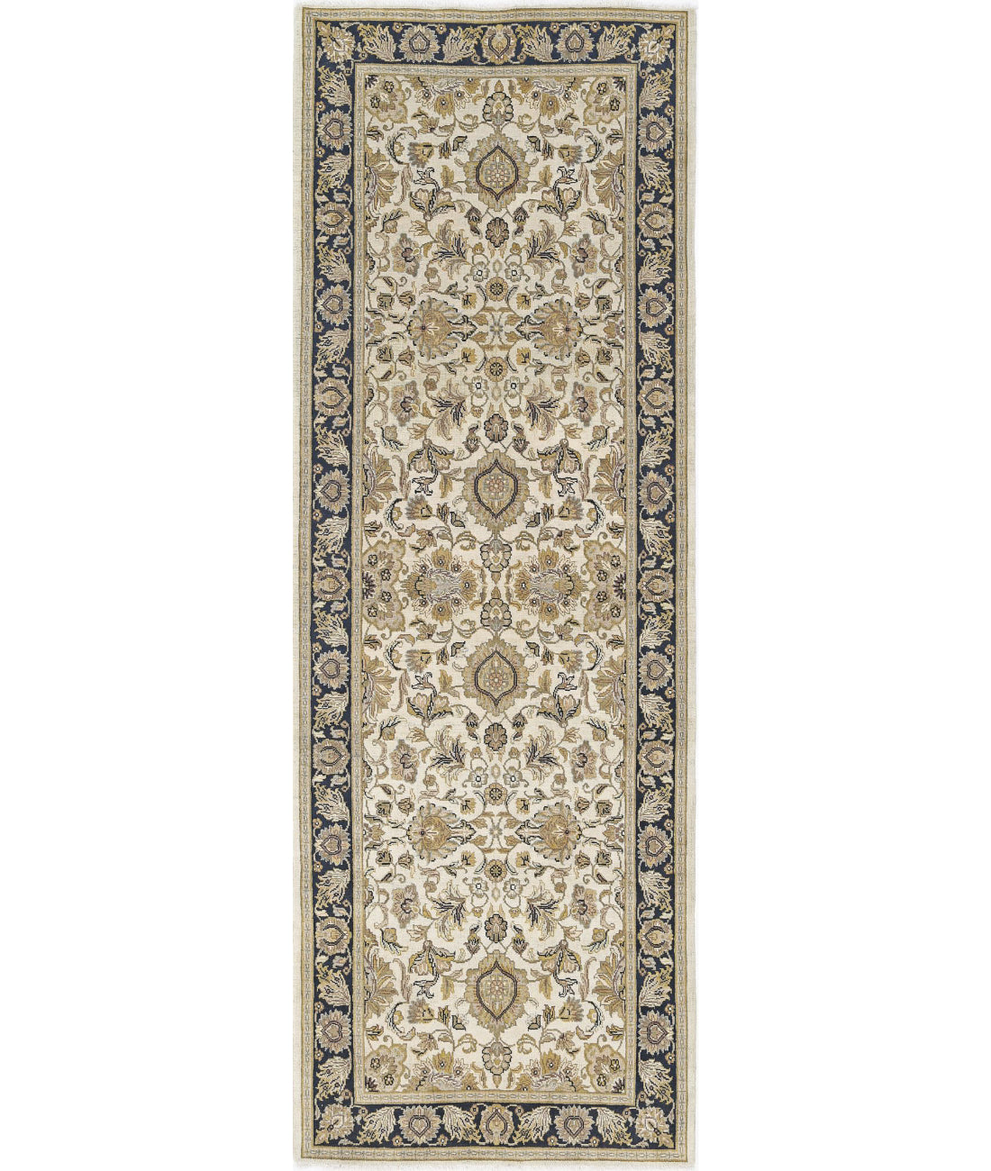 Ziegler 4'0'' X 11'6'' Hand-Knotted Wool Rug 4'0'' x 11'6'' (120 X 345) / Ivory / Black