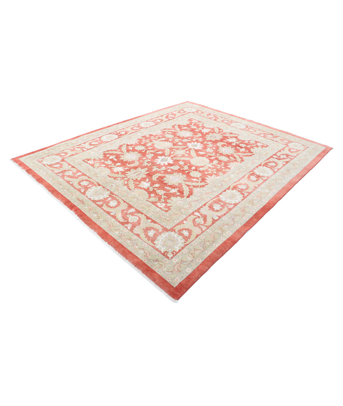 Sultanabad 8'1'' X 9'10'' Hand-Knotted Wool Rug 8'1'' x 9'10'' (243 X 295) / Red / Green