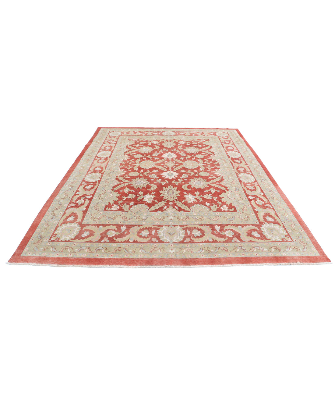 Sultanabad 8'1'' X 9'10'' Hand-Knotted Wool Rug 8'1'' x 9'10'' (243 X 295) / Red / Green