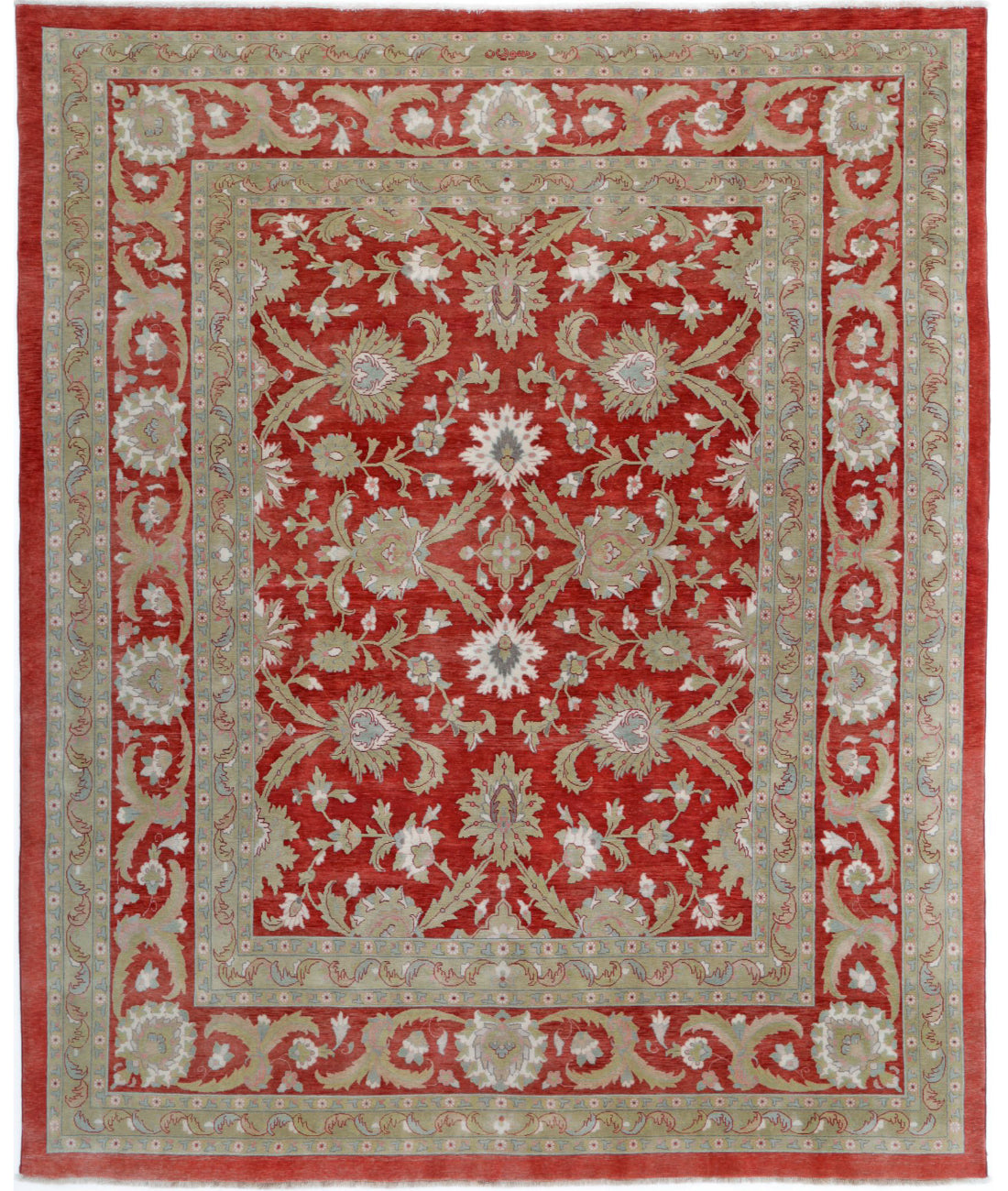 Sultanabad 8'1'' X 9'10'' Hand-Knotted Wool Rug 8'1'' x 9'10'' (243 X 295) / Red / Green