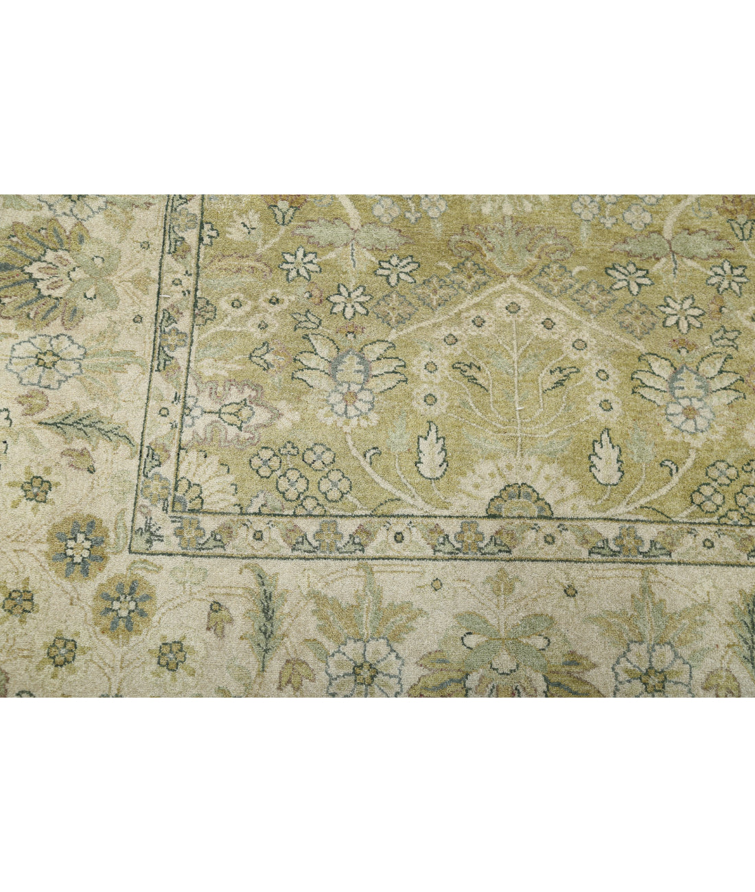 Ziegler 7'9'' X 9'9'' Hand-Knotted Wool Rug 7'9'' x 9'9'' (233 X 293) / Green / Ivory