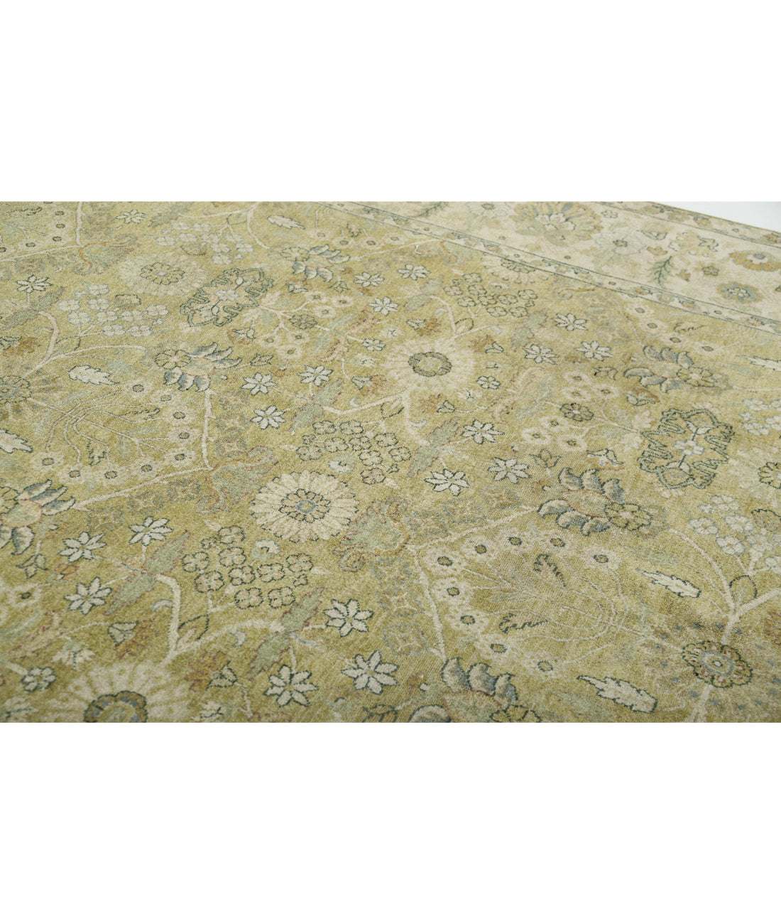 Ziegler 7'9'' X 9'9'' Hand-Knotted Wool Rug 7'9'' x 9'9'' (233 X 293) / Green / Ivory