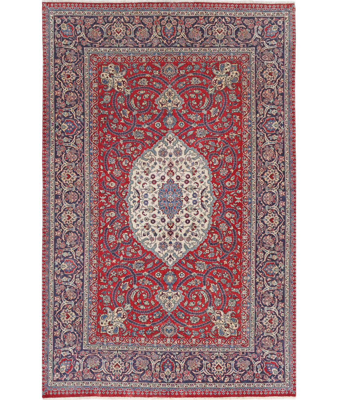 Heritage 4'7'' X 7'1'' Hand-Knotted Wool Rug 4'7'' x 7'1'' (138 X 213) / Red / Blue