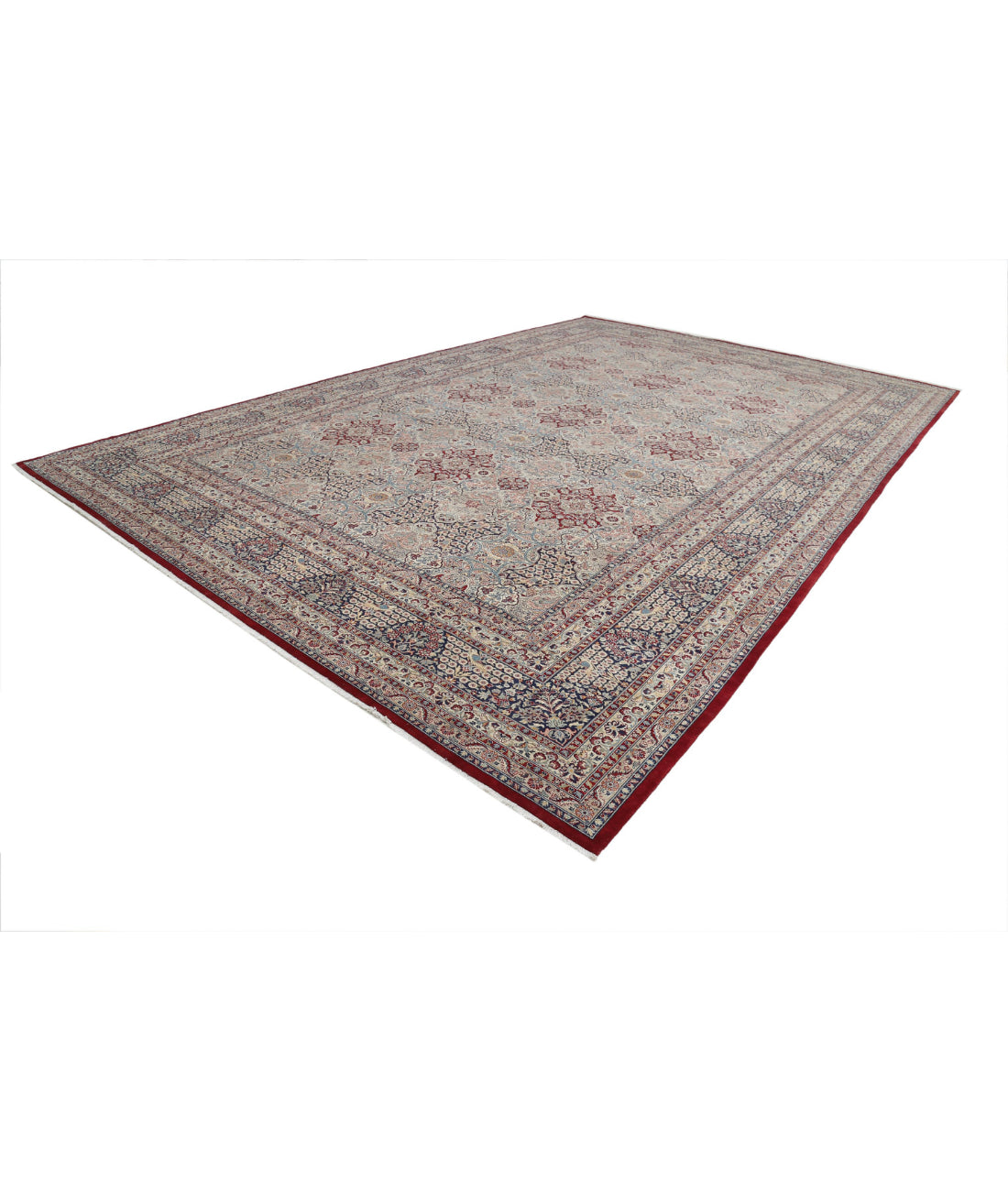 Heritage 12'0'' X 18'3'' Hand-Knotted Wool Rug 12'0'' x 18'3'' (360 X 548) / Red / Blue