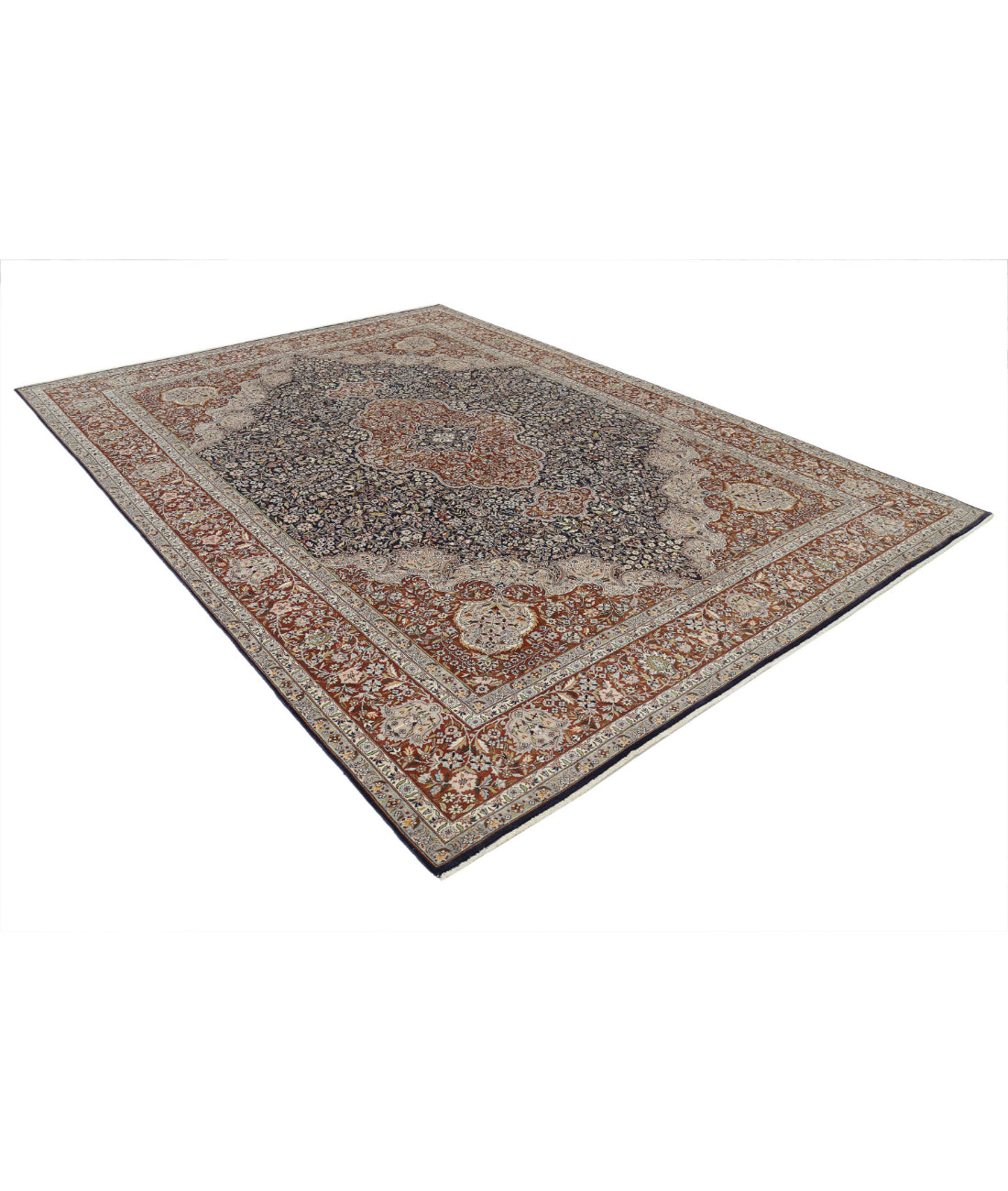 Heritage 8'0'' X 11'1'' Hand-Knotted Wool Rug 8'0'' x 11'1'' (240 X 333) / Blue / Brown