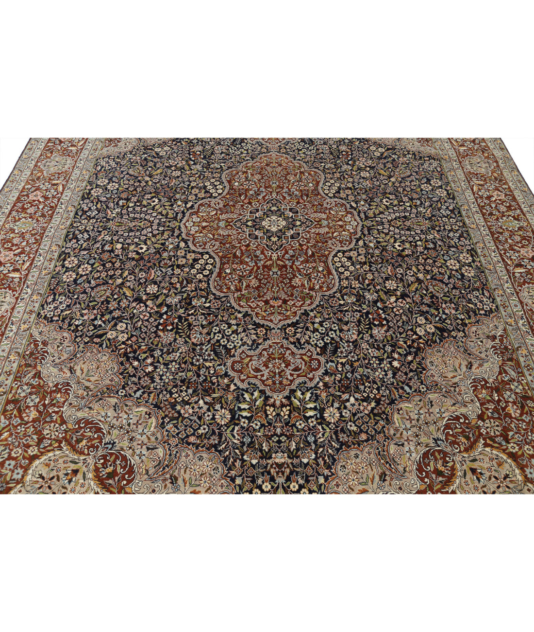 Heritage 8'0'' X 11'1'' Hand-Knotted Wool Rug 8'0'' x 11'1'' (240 X 333) / Blue / Brown