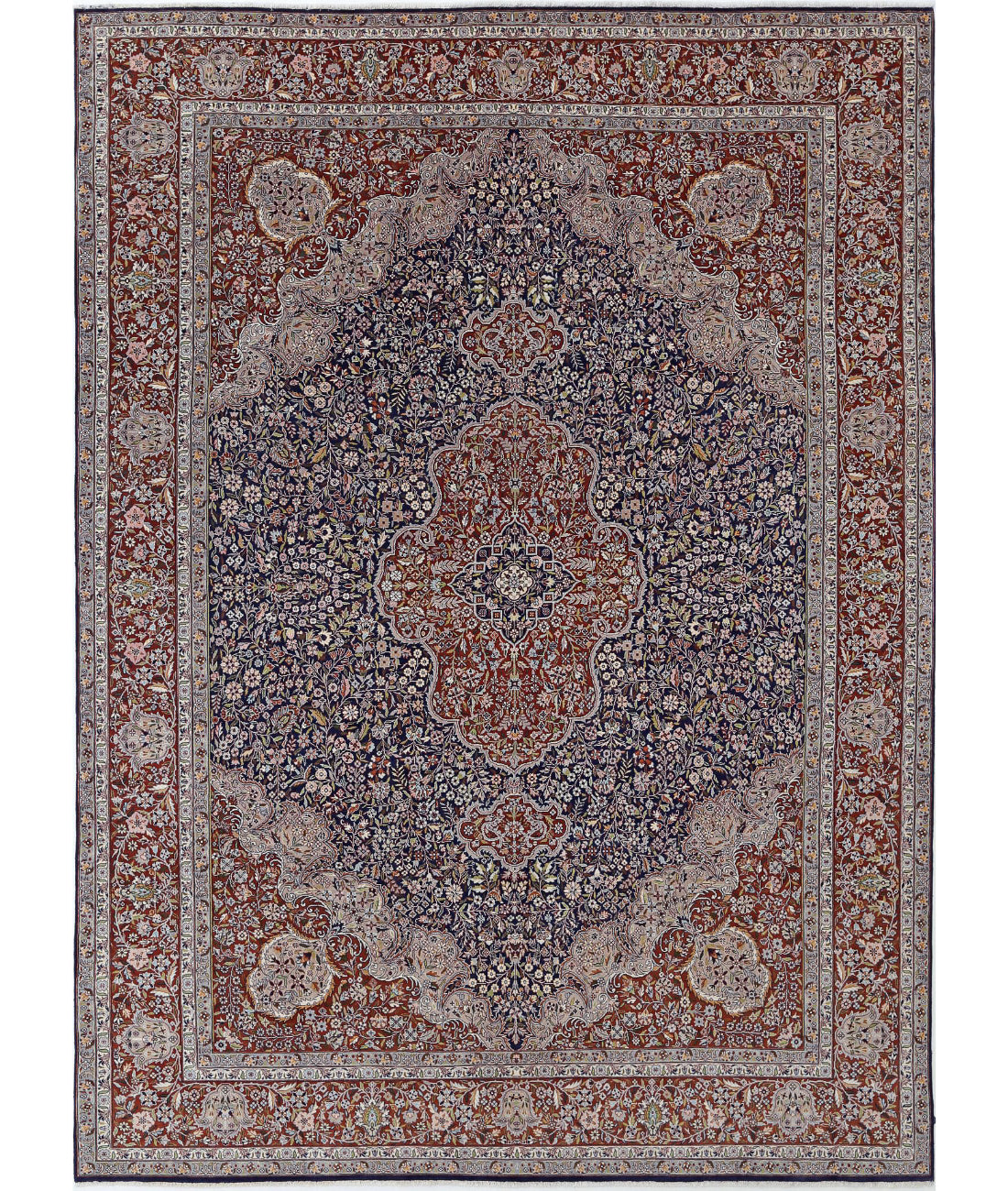 Heritage 8'0'' X 11'1'' Hand-Knotted Wool Rug 8'0'' x 11'1'' (240 X 333) / Blue / Brown