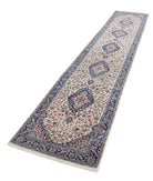 Heritage 2'8'' X 13'1'' Hand-Knotted Wool Rug 2'8'' x 13'1'' (80 X 393) / Ivory / Blue