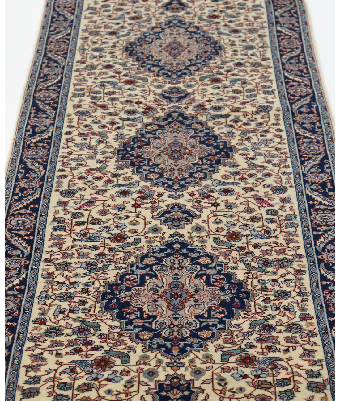 Heritage 2'8'' X 13'1'' Hand-Knotted Wool Rug 2'8'' x 13'1'' (80 X 393) / Ivory / Blue