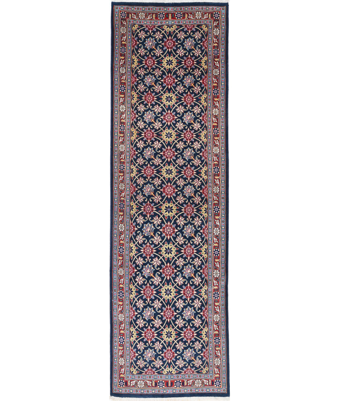 Heritage 2'5'' X 8'7'' Hand-Knotted Wool Rug 2'5'' x 8'7'' (73 X 258) / Blue / Red