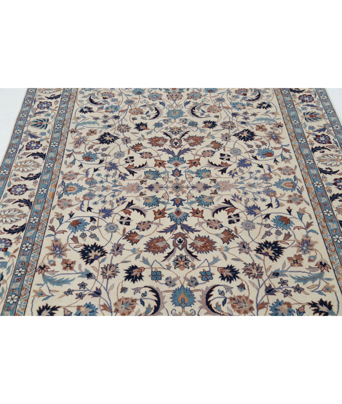 Heritage 5'0'' X 8'0'' Hand-Knotted Wool Rug 5'0'' x 8'0'' (150 X 240) / Ivory / Blue