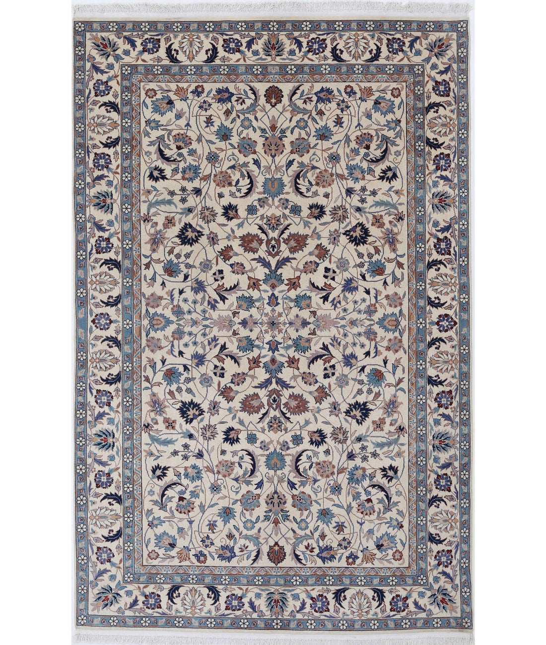 Heritage 5'0'' X 8'0'' Hand-Knotted Wool Rug 5'0'' x 8'0'' (150 X 240) / Ivory / Blue