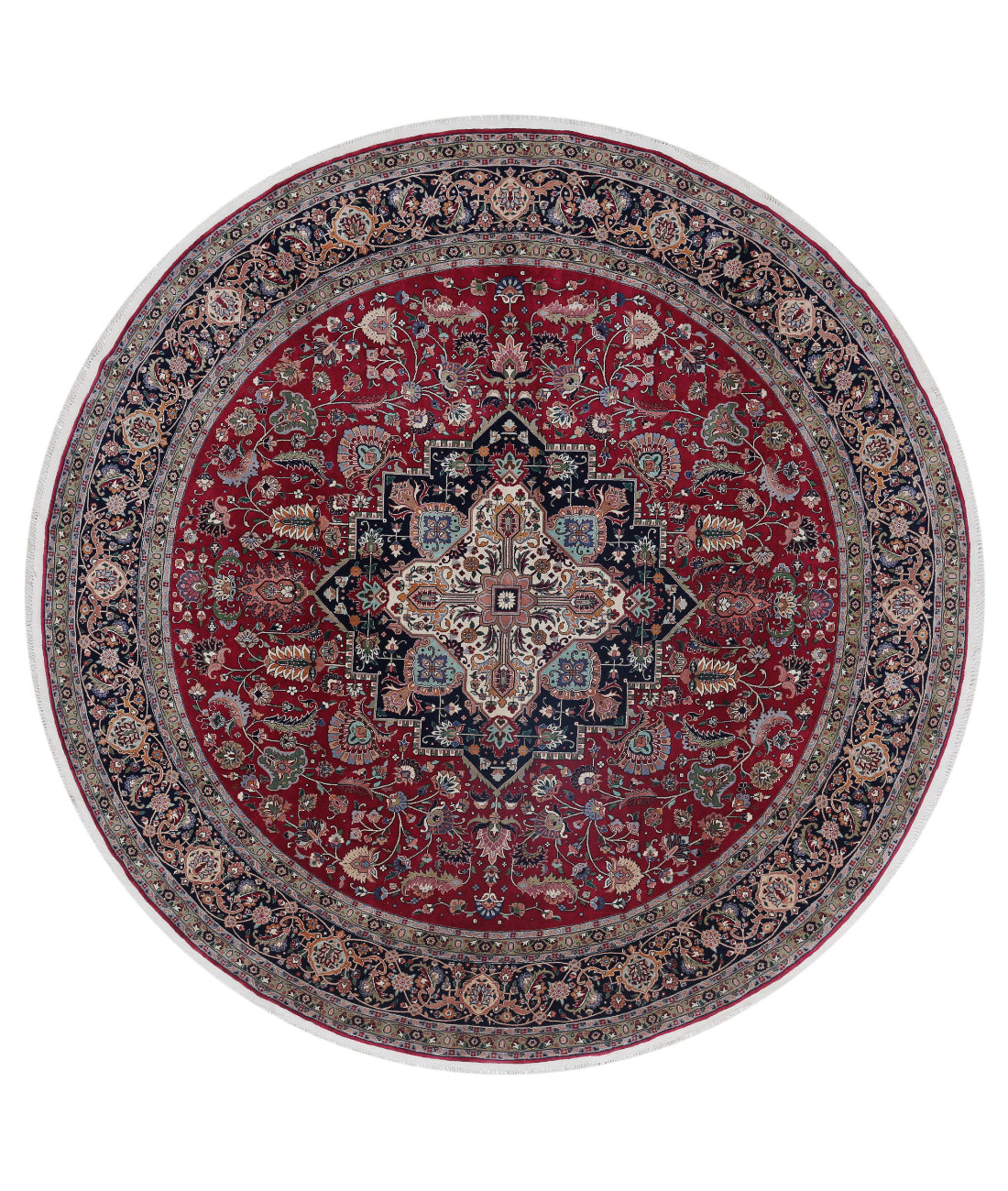 Heritage 8'0'' X 8'3'' Hand-Knotted Wool Rug 8'0'' x 8'3'' (240 X 248) / Pink / Blue