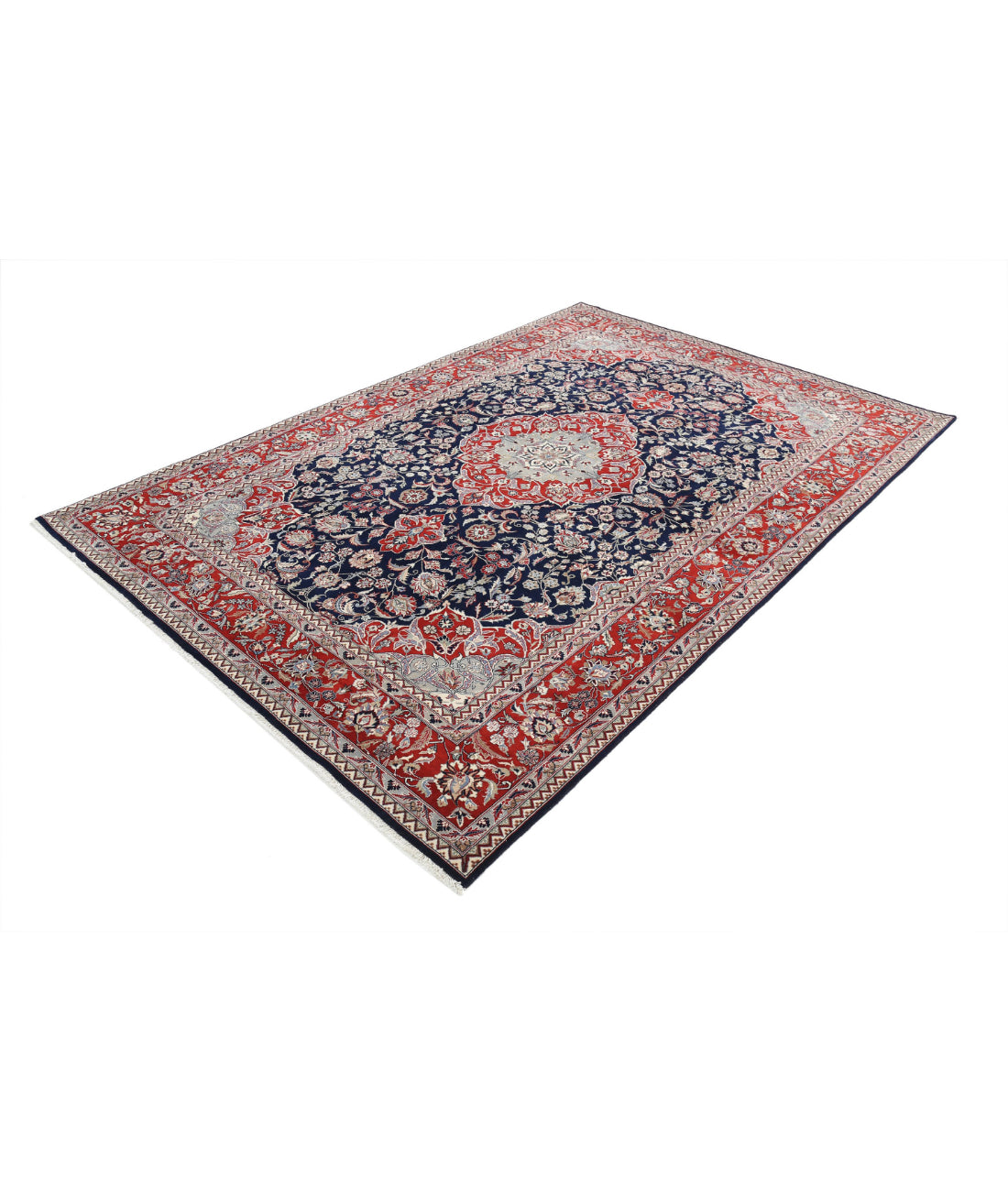 Heritage 6'0'' X 9'0'' Hand-Knotted Wool Rug 6'0'' x 9'0'' (180 X 270) / Blue / Red