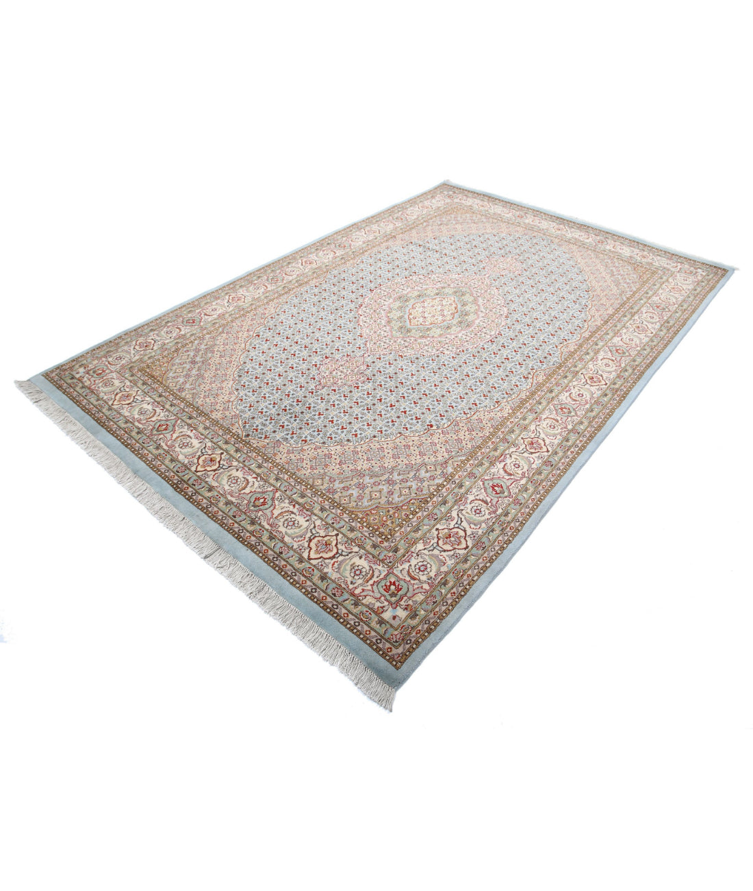 Heritage 6'1'' X 9'0'' Hand-Knotted Wool Rug 6'1'' x 9'0'' (183 X 270) / Blue / Ivory