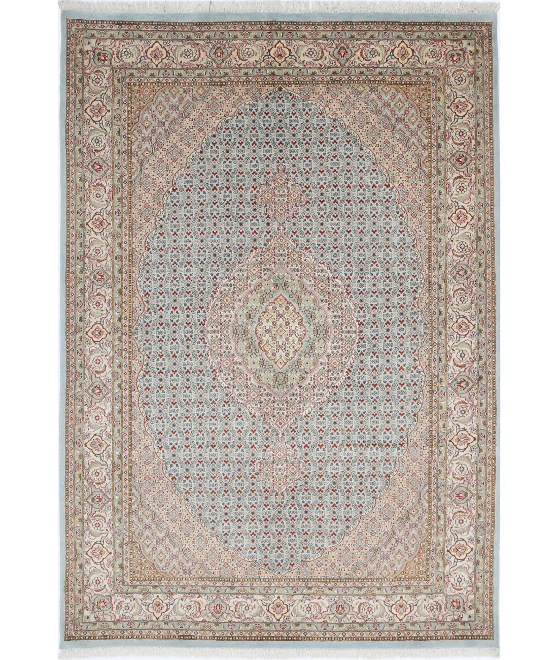 Heritage 6'1'' X 9'0'' Hand-Knotted Wool Rug 6'1'' x 9'0'' (183 X 270) / Blue / Ivory