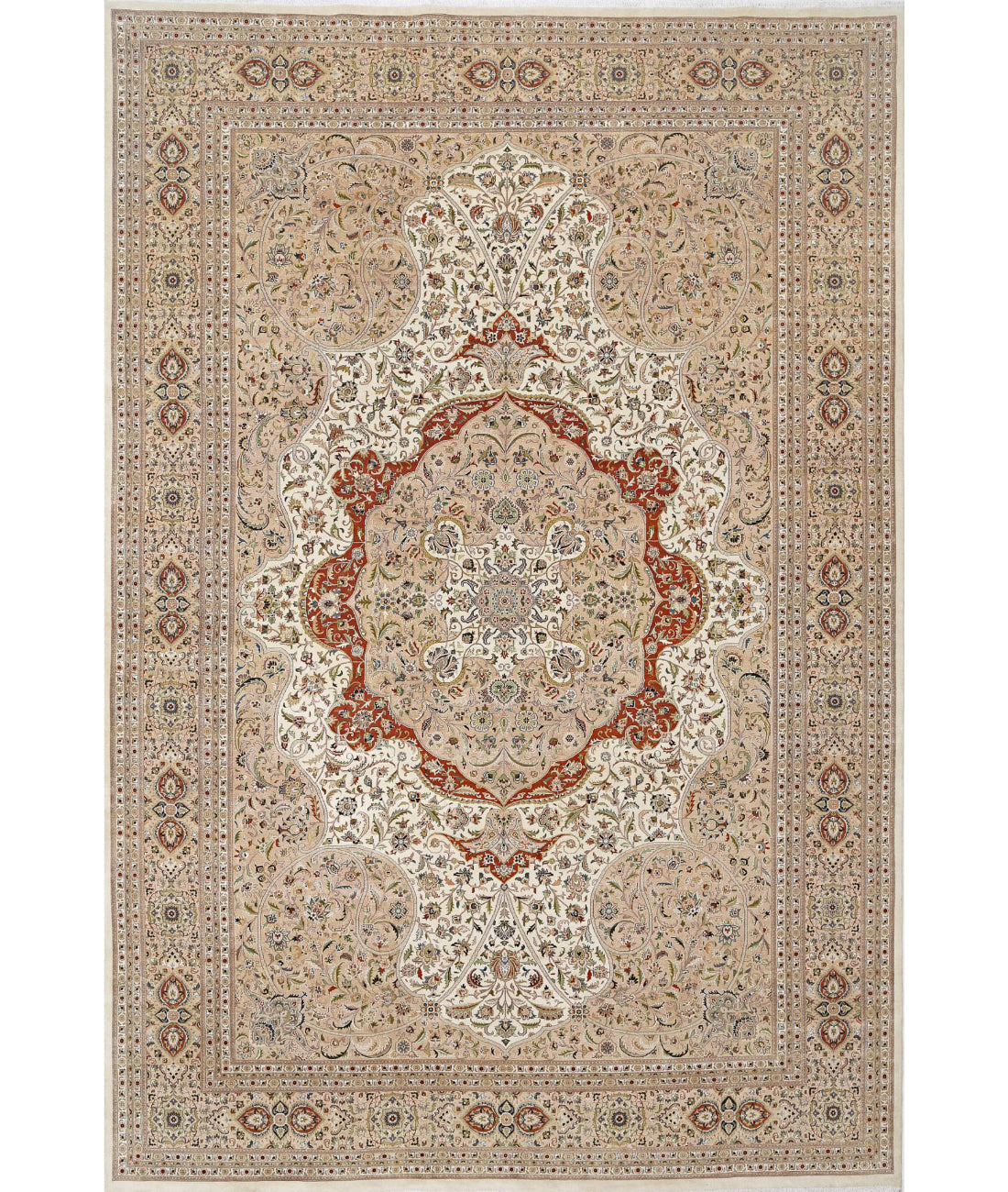 Heritage 12'0'' X 17'10'' Hand-Knotted Wool Rug 12'0'' x 17'10'' (360 X 535) / Ivory / Beige