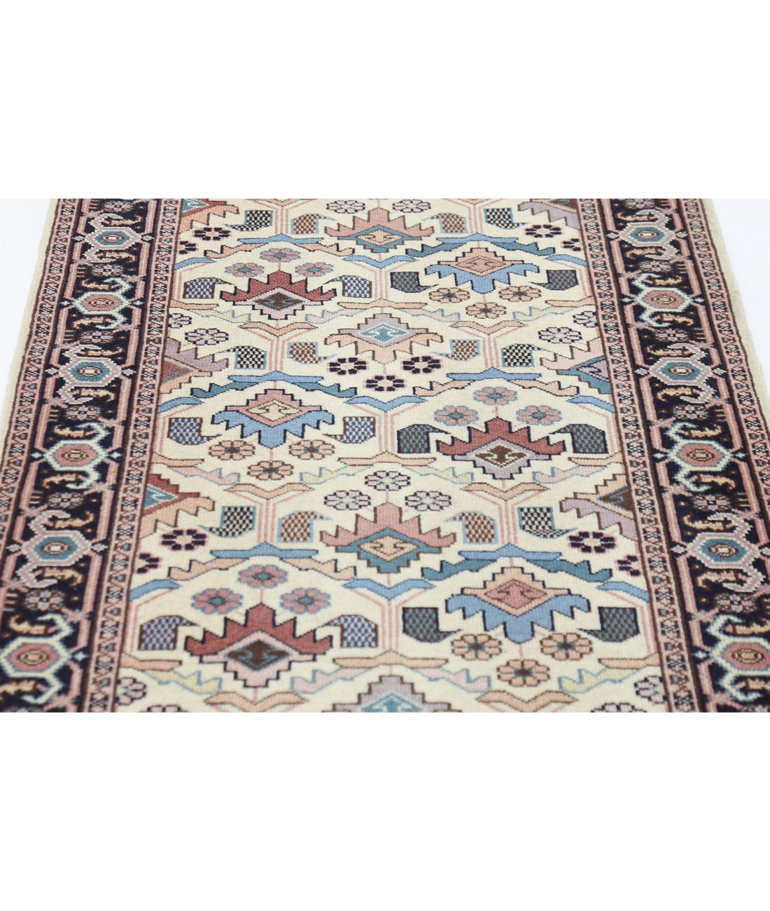 Heritage 2'8'' X 13'7'' Hand-Knotted Wool Rug 2'8'' x 13'7'' (80 X 408) / Beige / Blue