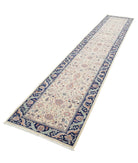 Heritage 2'7'' X 13'9'' Hand-Knotted Wool Rug 2'7'' x 13'9'' (78 X 413) / Ivory / Blue