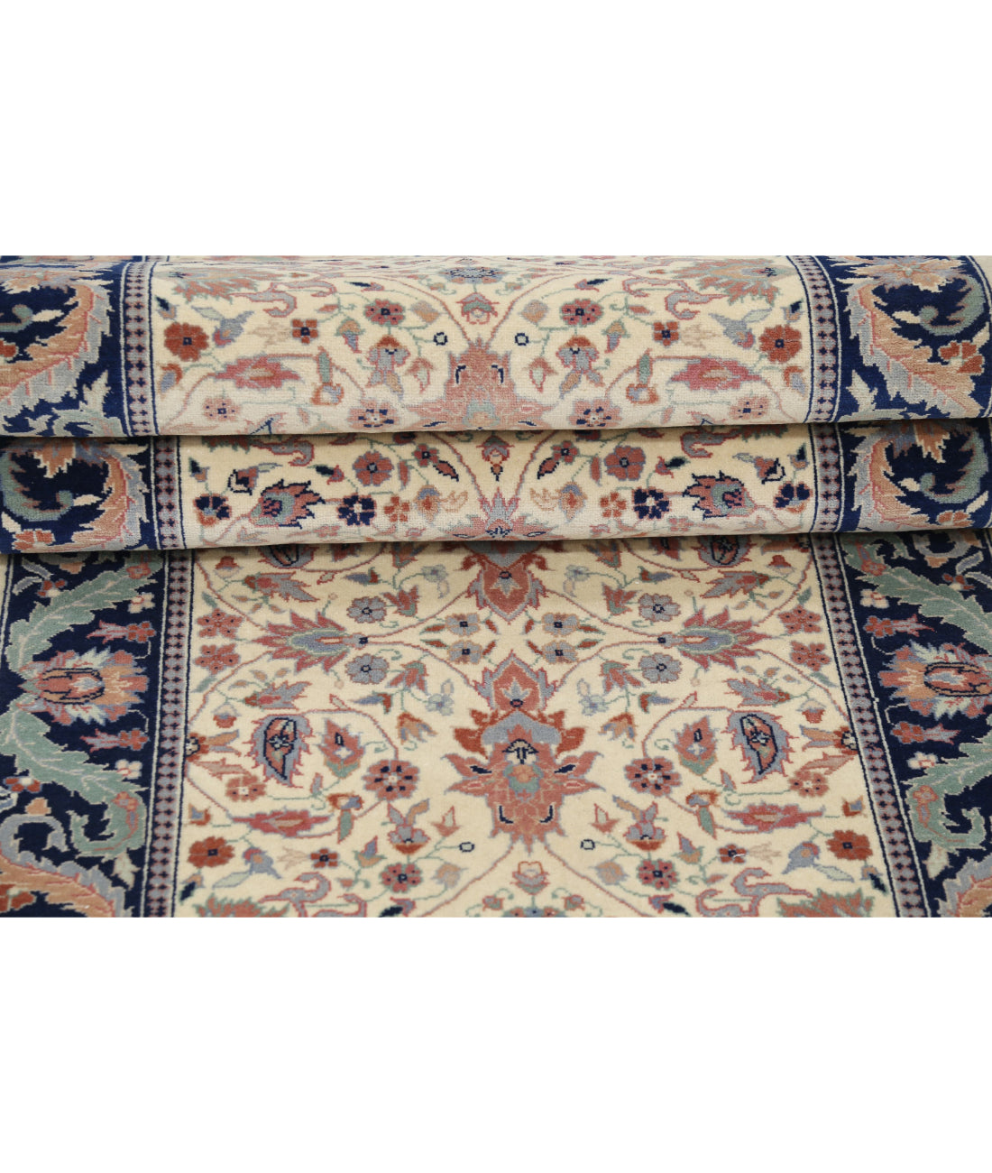 Heritage 2'7'' X 13'9'' Hand-Knotted Wool Rug 2'7'' x 13'9'' (78 X 413) / Ivory / Blue