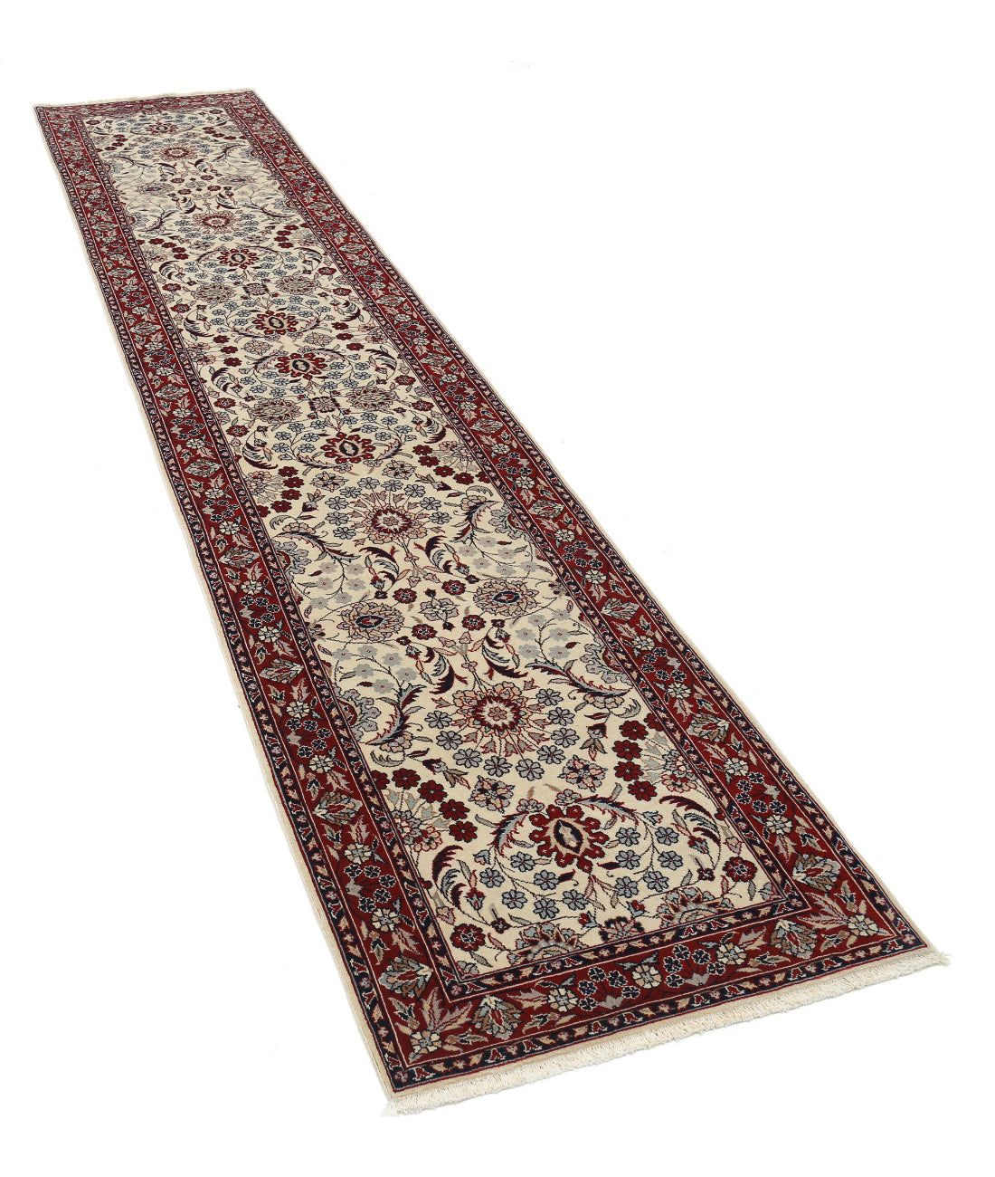 Heritage 2'6'' X 12'0'' Hand-Knotted Wool Rug 2'6'' x 12'0'' (75 X 360) / Ivory / Red