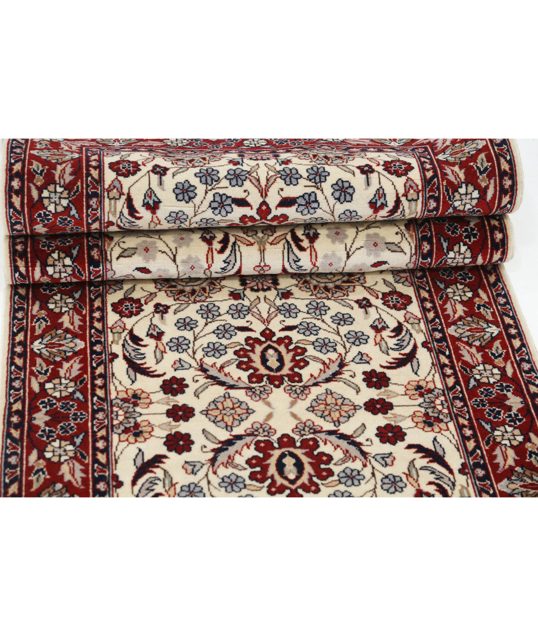 Heritage 2'6'' X 12'0'' Hand-Knotted Wool Rug 2'6'' x 12'0'' (75 X 360) / Ivory / Red