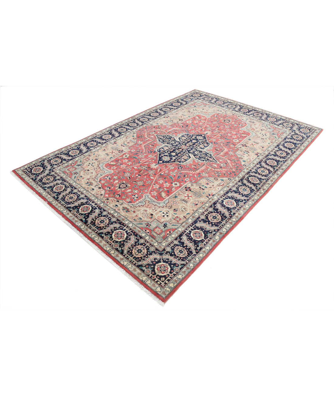 Heritage 6'0'' X 8'11'' Hand-Knotted Wool Rug 6'0'' x 8'11'' (180 X 268) / Pink / Blue