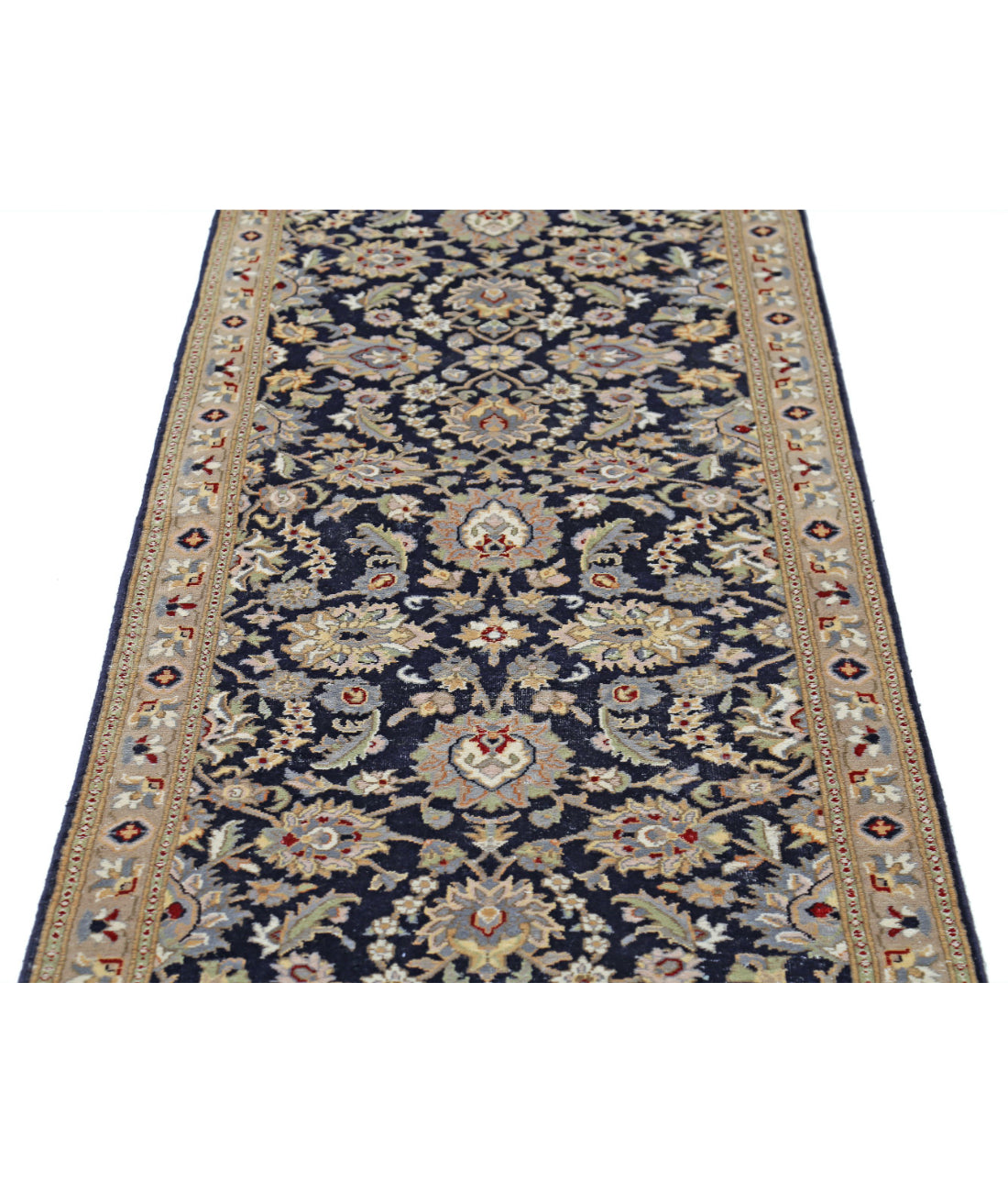 Heritage 2'7'' X 11'1'' Hand-Knotted Wool Rug 2'7'' x 11'1'' (78 X 333) / Blue / Tan