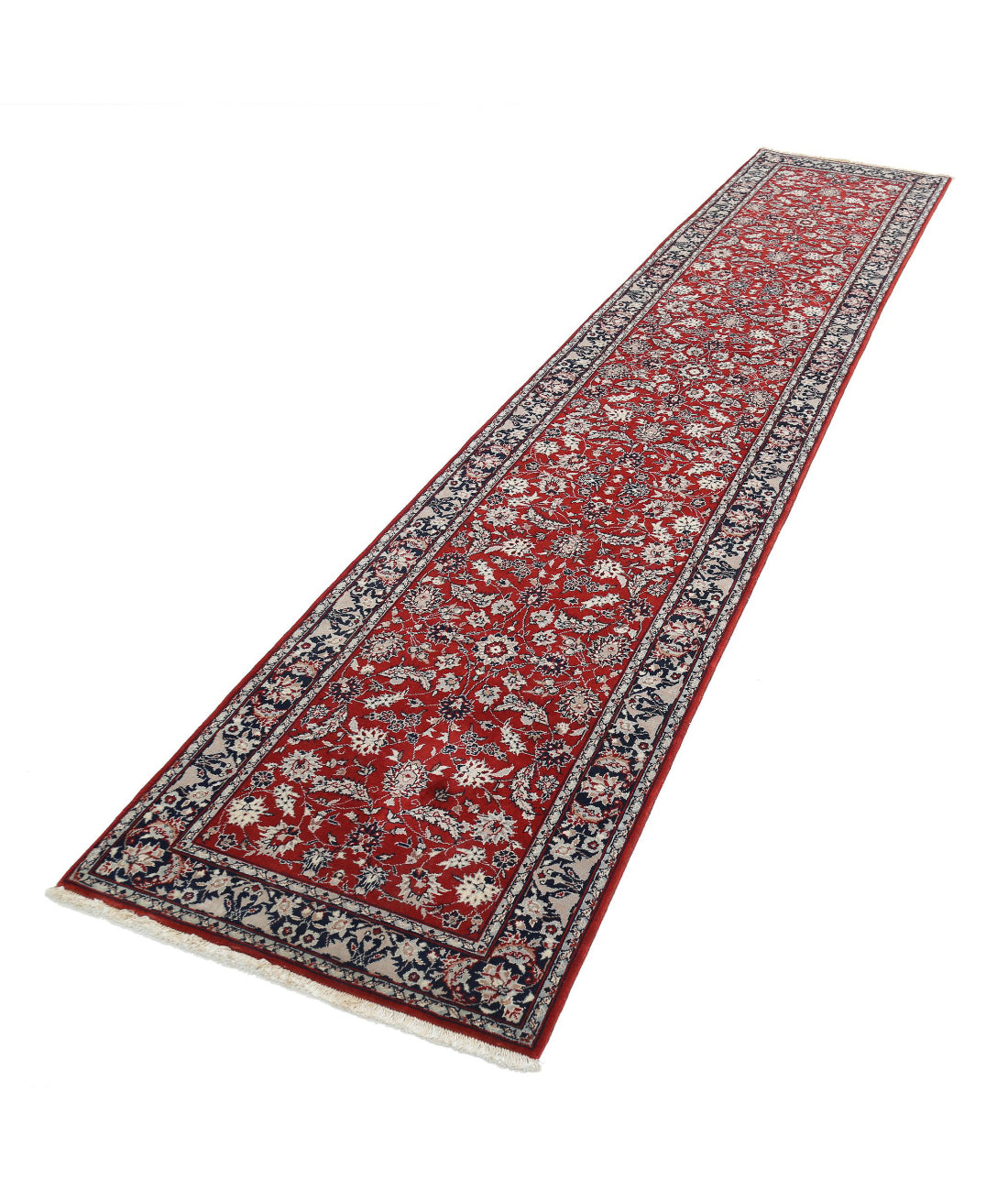 Heritage 2'6'' X 12'1'' Hand-Knotted Wool Rug 2'6'' x 12'1'' (75 X 363) / Red / Blue