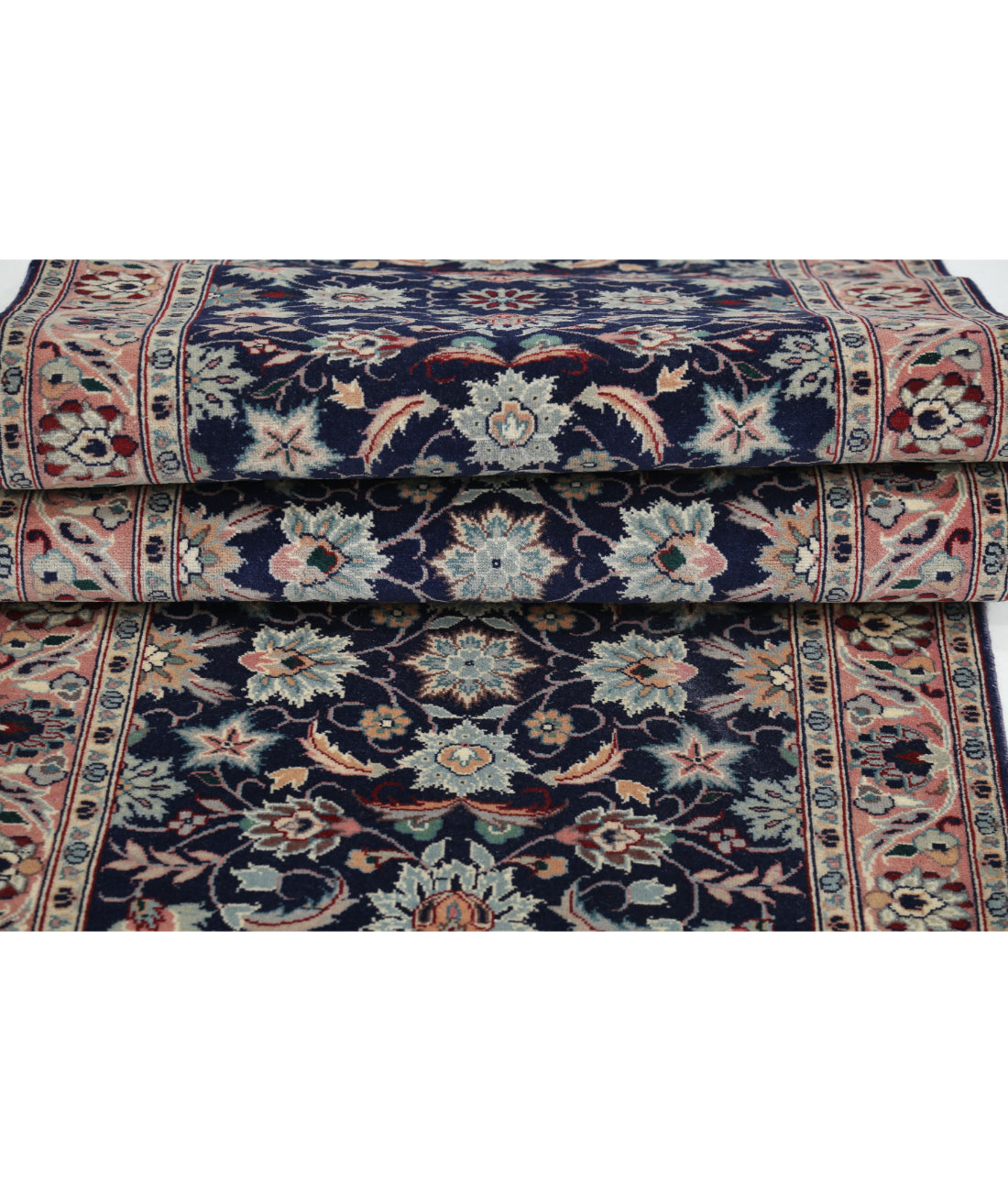 Heritage 2'6'' X 13'8'' Hand-Knotted Wool Rug 2'6'' x 13'8'' (75 X 410) / Blue / Pink